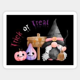 Trick or Treat Halloween! Cute Gnomes Halloween Pumpkin Spooky Season Autumn Vibes Halloween Thanksgiving Sticker